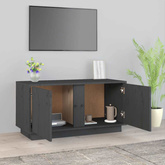 Szafka pod telewizor, szara, 80x35x40,5 cm, lite drewno sosnowe