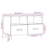vidaXL Szafka pod TV, biała, wysoki połysk, 80x36x50 cm wariant 5