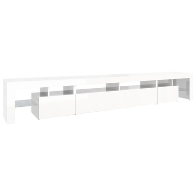 Szafka pod TV z oświetleniem LED, biała, 260x36,5x40 cm vidaXL