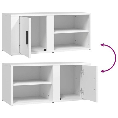 vidaXL Szafka pod TV, biała, 80x31,5x36 cm, materiał drewnopochodny