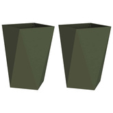 Donica 2 pcs Zielony oliwkowy 50 x 50 x 75 cm Stal