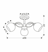 Graphite Lampa Sufitowa Czarny Perłowy 3X40 E27 Klosz Biały