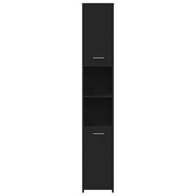 Szafka łazienkowa, czarna, 30x30x183,5 cm