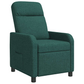 Fotel recliner Ciemnozielony tkanina
