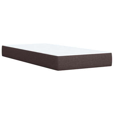 Łóżko kontynentalne z materacem Ciemny brąz 90 x 200 cm tkanina