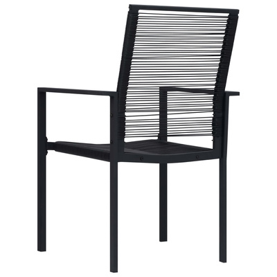 vidaXL Krzesła ogrodowe, 4 szt., rattan PVC, czarne