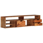 vidaXL Szafka pod TV, 140x30x35 cm, lite drewno akacjowe