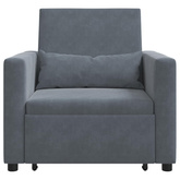Rozkładana sofa jednoosobowa z kółkami ciemno szary Aksamit