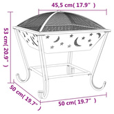 vidaXL Palenisko z pogrzebaczem, 50 cm, XXL, stal model standard