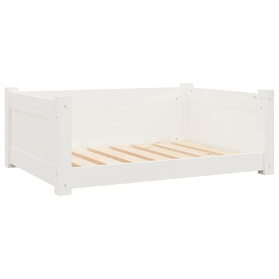 vidaXL Legowisko dla psa, białe, 75,5x55,5x28 cm, lite drewno sosnowe wariant 4