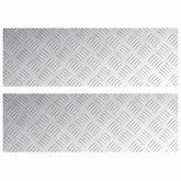 Stopień Prostokątny 2 pcs Srebrny 75 x 25 cm Aluminium