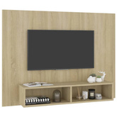 vidaXL Wisząca szafka pod TV, dąb sonoma, 120x23,5x90 cm