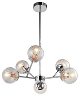 Lampa wisząca chromowe szklane klosze 6x40W Best Candellux 36-67272