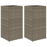 Donice ogrodowe, 2 szt., szare, 40x40x80 cm, rattan PE
