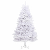Sztuczna choinka z 300 diodami LED Biały 240 cm PVC i Metal