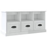 vidaXL Szafka pod TV, wysoki połysk, biała, 100x35x50 cm