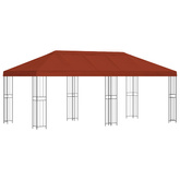 Altana z bokami 6 x 3 m terakota Poliester i Stal 190