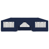 vidaXL Namiot imprezowy ze ściankami, 4x9 m, niebieski, 90 g/m²