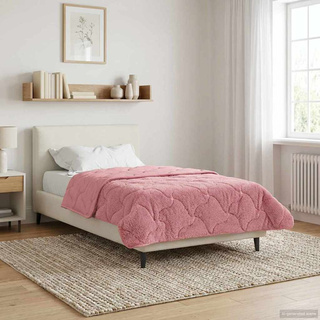 Letni Kołdra Różowy 140 x 220 cm Mikrofibra i Fleece Teddy