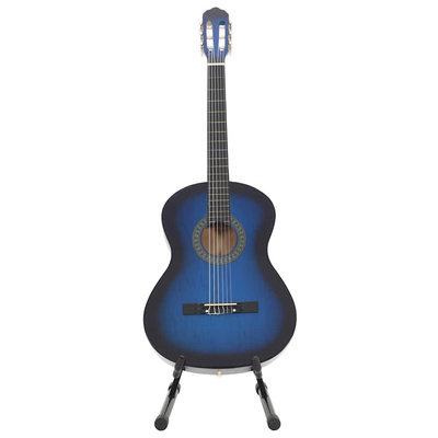 12-częściowy zestaw z gitarą klasyczną, niebieski, 4/4, 39"