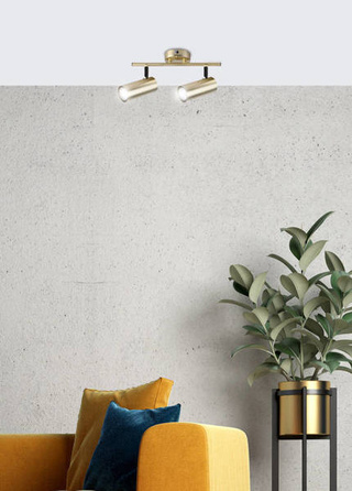 Lampa mosiądz ścienna/sufitowa listwa 2xGU10 Colly 92-01719