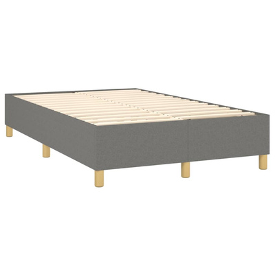 vidaXL Łóżko kontynentalne z materacem, ciemnoszara tkanina 120x200 cm wariant 10