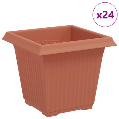 Kwadratowa doniczka na kwiaty 24 pcs Czerwony ceglasty