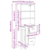 Highboard Stare drewno 69,5 x 34 x 180 cm Drewno inżynieryjne