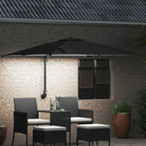 Parasolka ogrodowa Ze LED Lights Czarny 248,5 x 247,5 x 160 cm