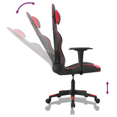 vidaXL Masujący fotel gamingowy, czarno-czerwony, sztuczna skóra model standard