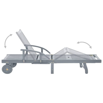 vidaXL Ogrodowy leżak z poduszką, lite drewno akacjowe