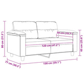Sofa 2-osobowa, beżowy, 120 cm, obity mikrofibrą