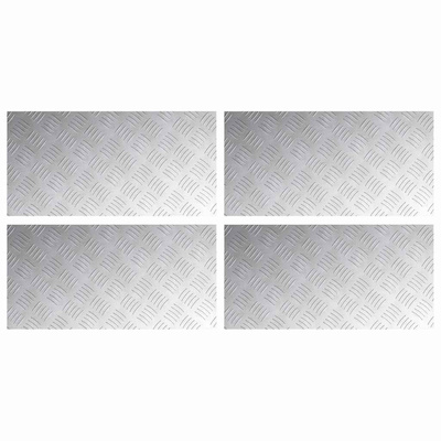 Stopień Prostokątny 4 pcs Srebrny 60 x 30 cm Aluminium