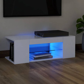 vidaXL Szafka pod TV z oświetleniem LED, biała, 90x39x30 cm