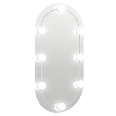 vidaXL Lustro z oświetleniem LED, 80 x 40 cm, szklane, owalne