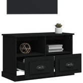 vidaXL Szafka pod TV, czarna, 80x35x50 cm, materiał drewnopochodny