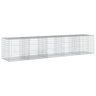 Kosz gabionowy z pokrywą, 500x100x100 cm, galwanizowane żelazo
