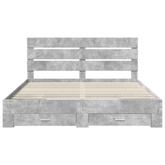 Ramka łóżka Betonowy szary 200 x 200 cm Drewno inżynieryjne