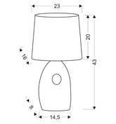 Lampka nocna Hierro ceramiczna biało-srebrna z abażurem E27