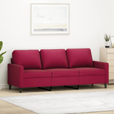 Sofa 3-osobowa, winna czerwień, 180 cm, obita aksamitem