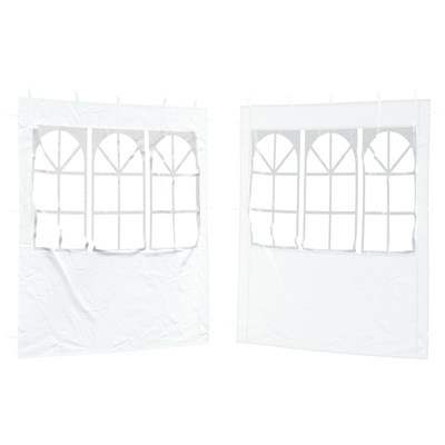 Ściana boczna namiotu na imprezy 2 pcs 200 x 195 cm Biały