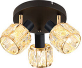 Dubai lampa sufitowa plafon czarny 3x40W E14 klosz różowy złoty kryszt transp