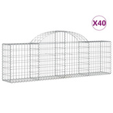 Kosze gabionowe, 40 szt, 200x30x60/80 cm, galwanizowane żelazo