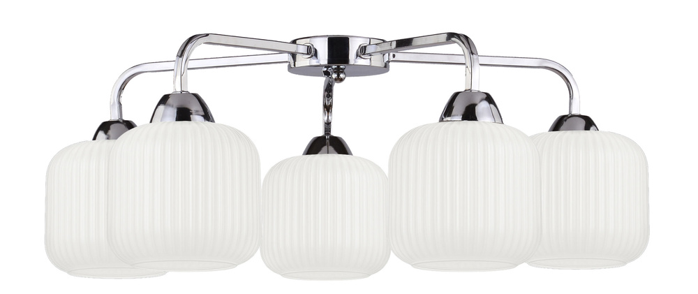 CROMADO lampa sufitowa chromowy 5x60W E27 klosz biały