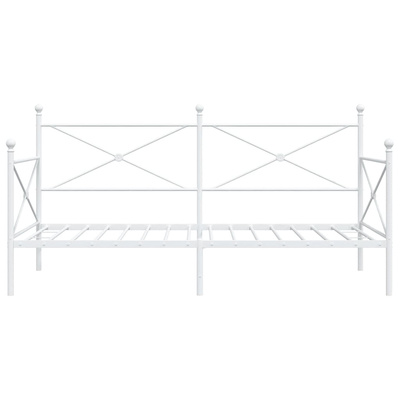 Łóżko dzienne bez materaca białe 100x200 cm stalowe