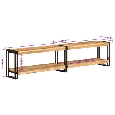 vidaXL Szafka pod TV, 180x30x40 cm, lite drewno mango