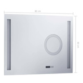 vidaXL Lustro łazienkowe z LED i czujnikiem dotykowym, 80x60 cm
