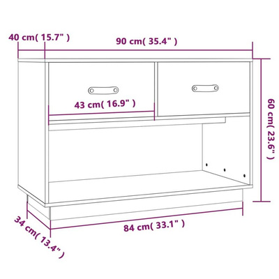 vidaXL Szafka pod TV, miodowy brąz, 90x40x60 cm, lite drewno sosnowe
