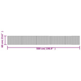 vidaXL Dywan prostokątny, ciemnobrązowy, 60x500 cm, bambusowy