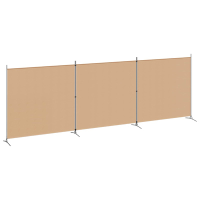4-panelowy parawan Beżowy 525 x 180 cm tkanina